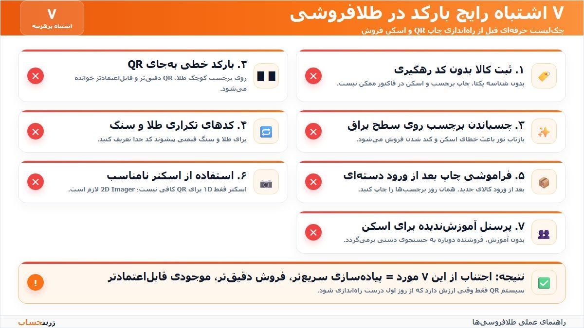 هفت اشتباه رایج در راهاندازی سیستم بارکد طلافروشی