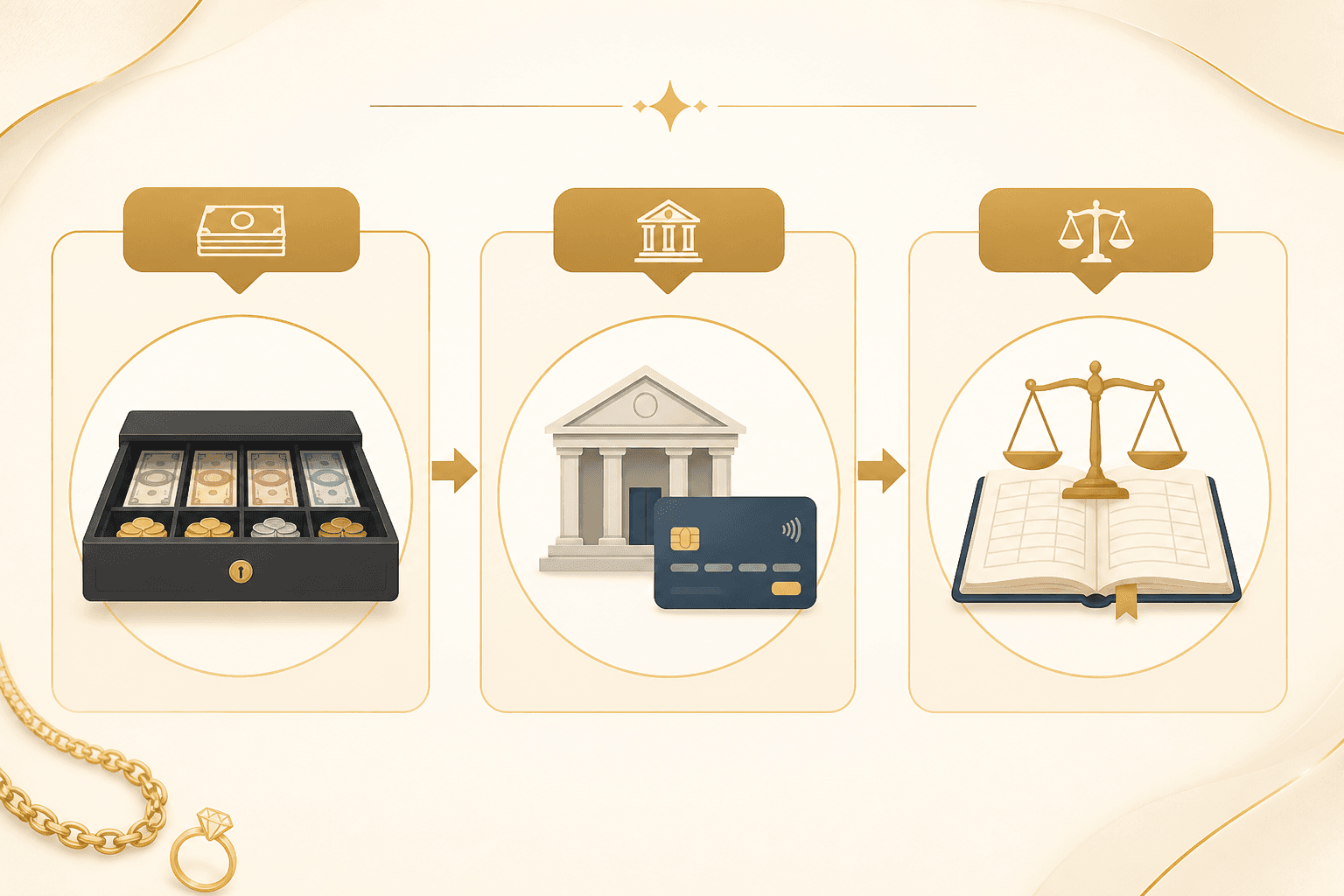 تفکیک صندوق، بانک و دفترکل در کنترل نقدینگی طلافروشی