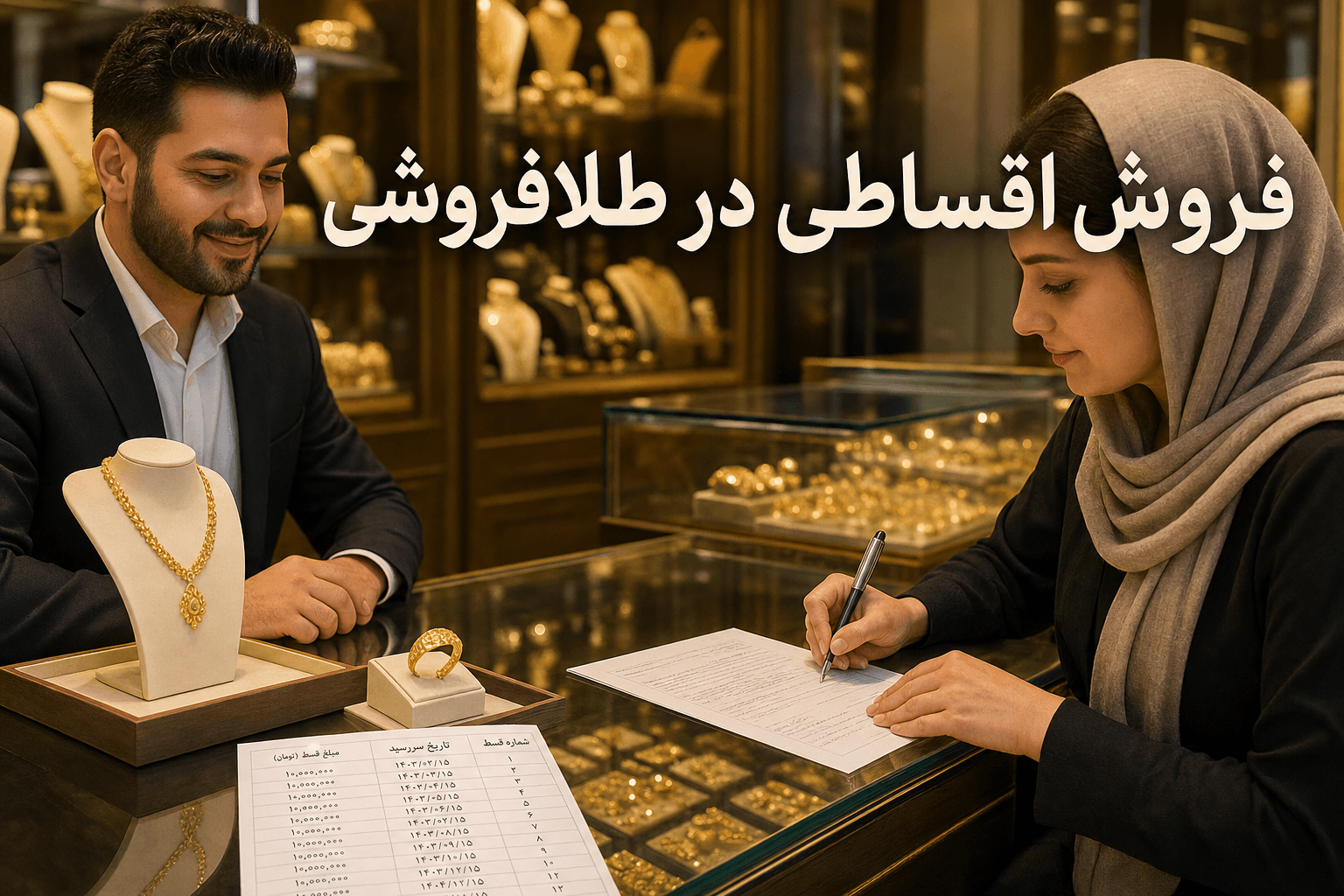 فروش اقساطی در طلافروشی — راهنمای حسابداری و پیگیری اقساط طلا