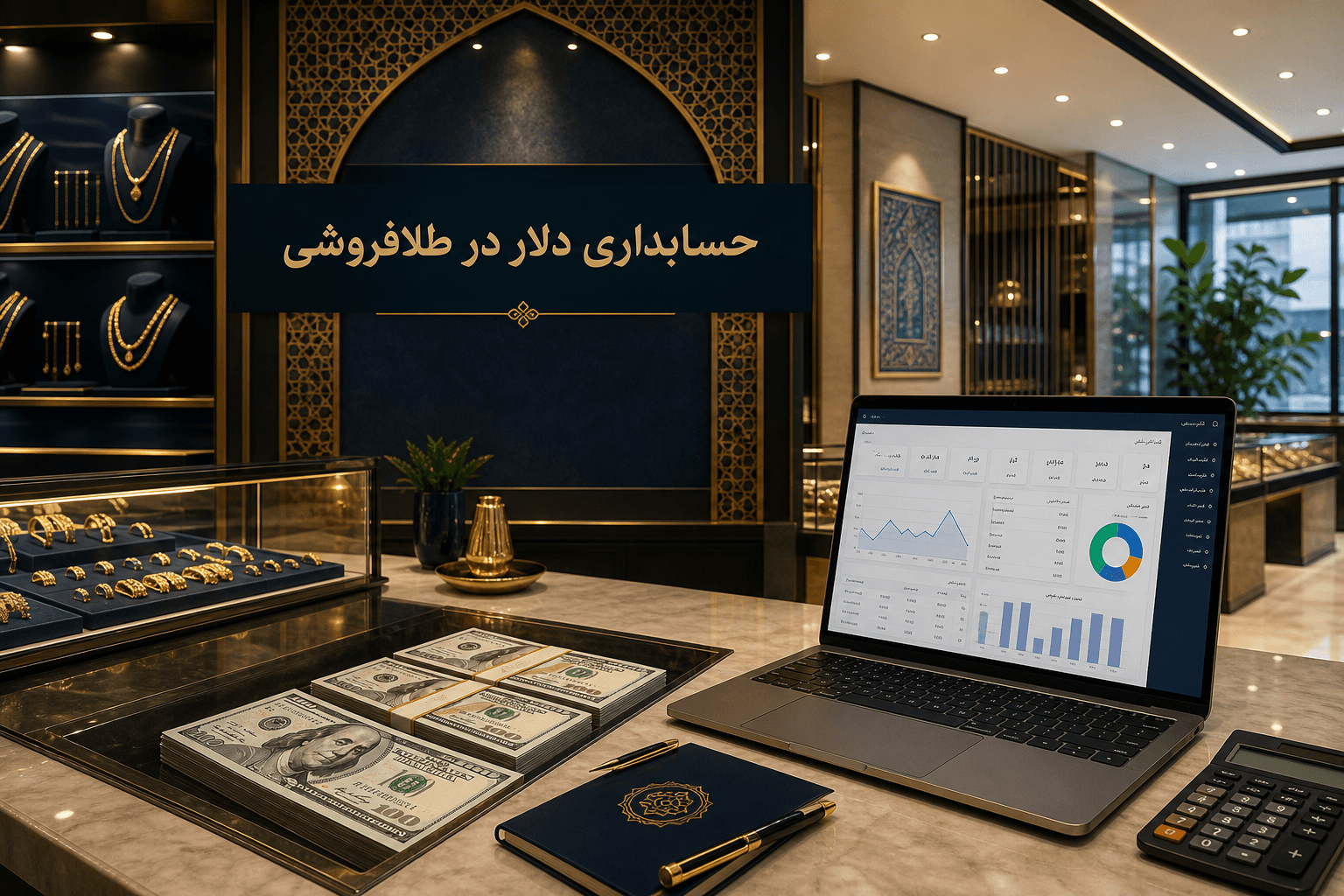 حسابداری دلار در طلافروشی — ثبت خرید و فروش USD و کنترل موجودی ارز